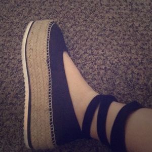 Zara satin platform espadrilles